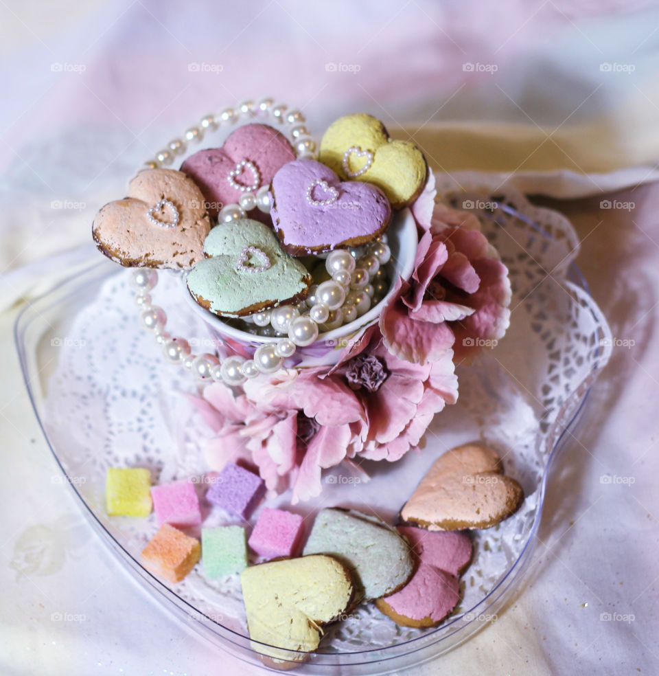 pastel heart cookies