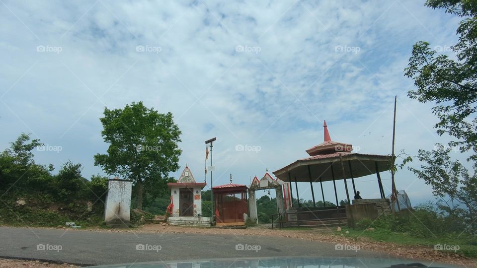 Indian Temple with clean clouds