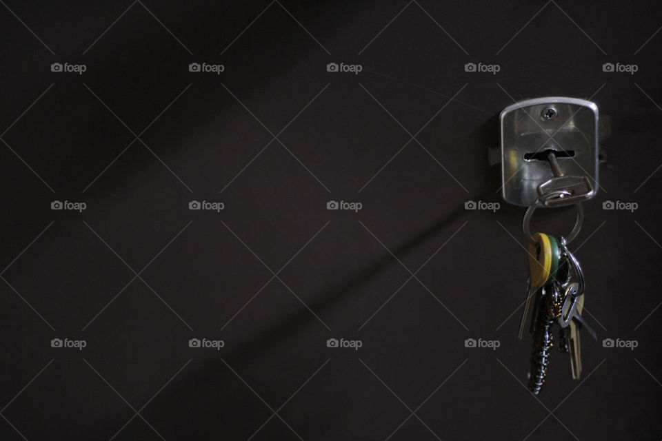 Door keys in a door lock