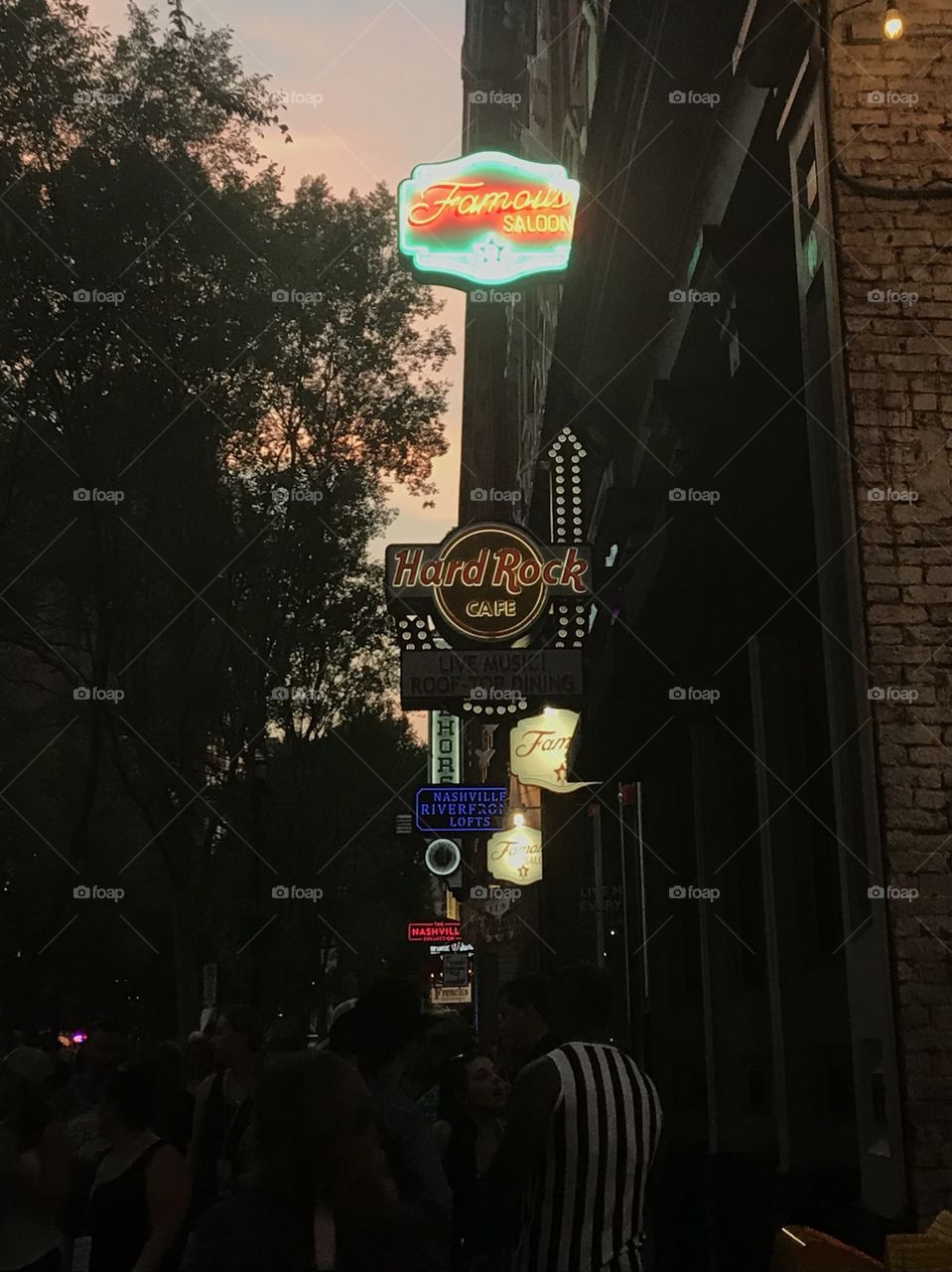 Neon lights of Nashville Famous Saloons 