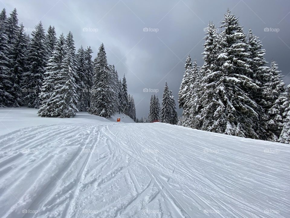 Beautiful view of mountains during the winter 