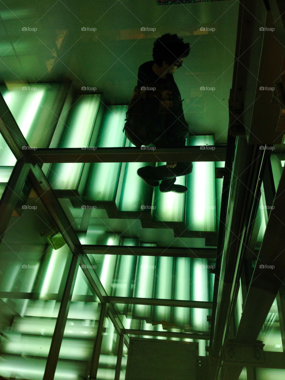  Illuminated staircase in Lisbon