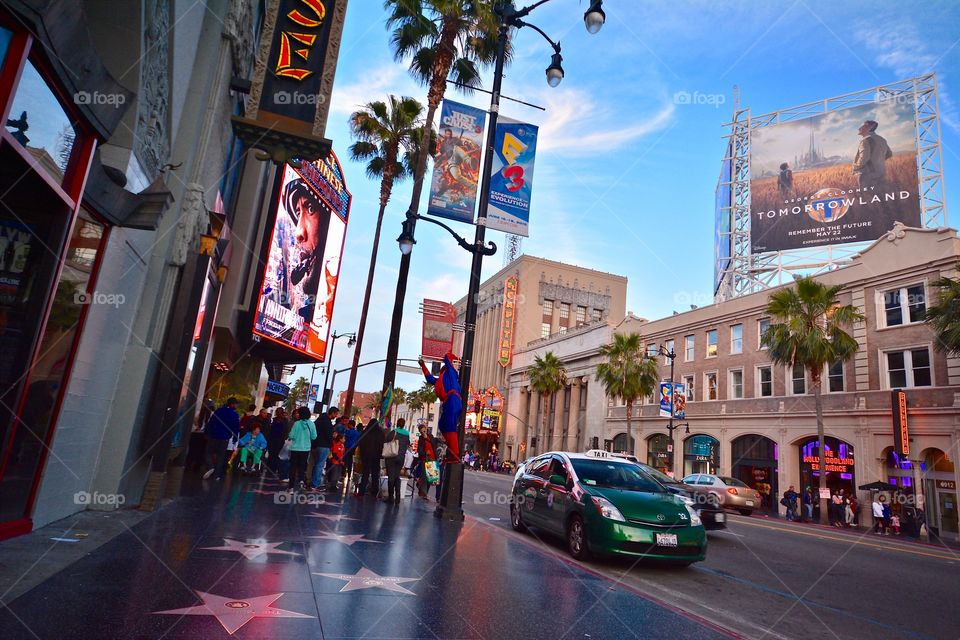 The hustle and bustle on the Hollywood strip 