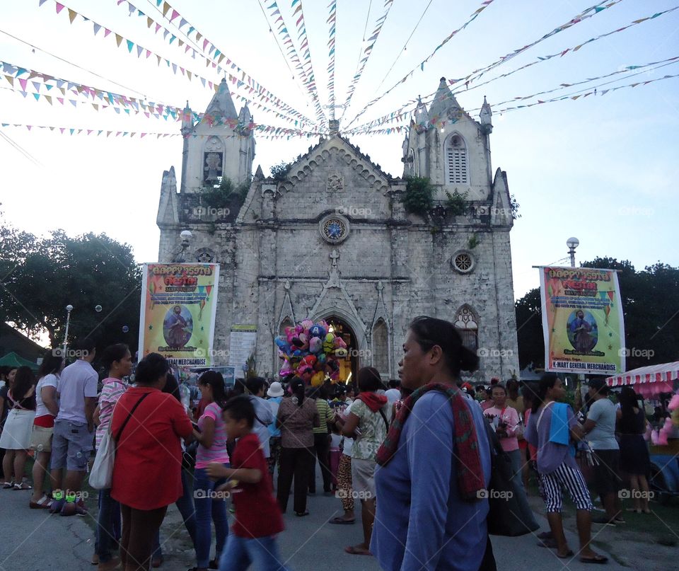Here's a festive scene in front of San Isidro Labrador church in San Fernando, Cebu Philippines.