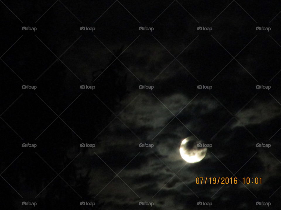 Full moon, night sky