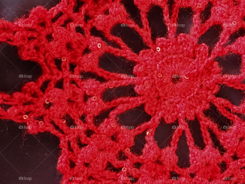 Crochet detail in red