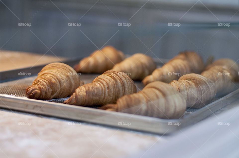 View of mini croissants for breakfast