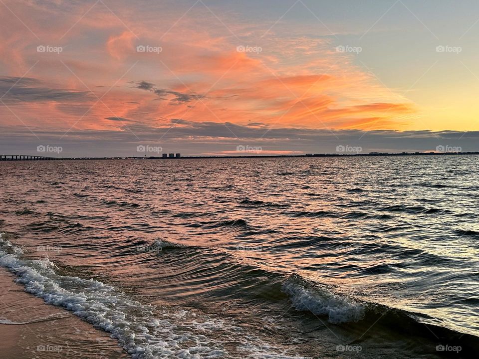 Magic of the Sunset - The radiance of the beautIful peach colored sky from the descending sunset was glorious to behold and increasing every moment in splendor