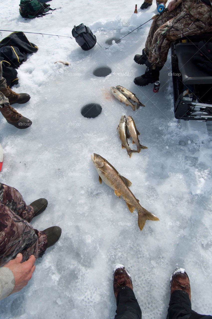 Ice fishing on Lake Winnepesaukee