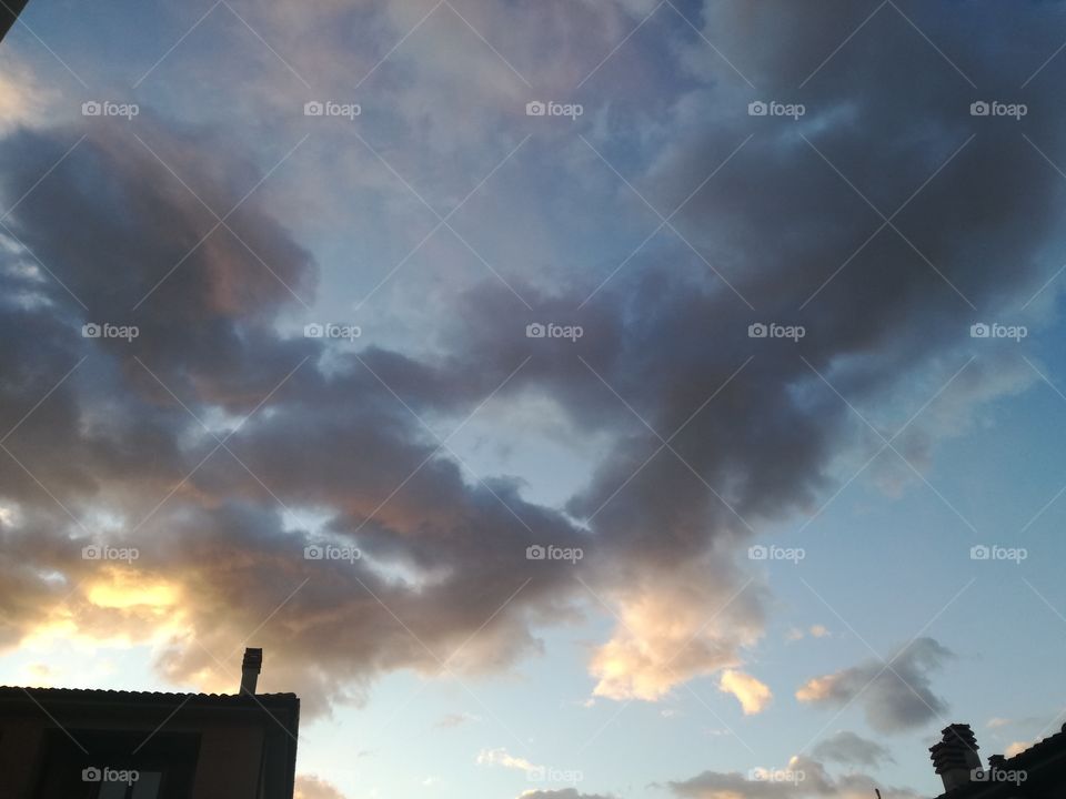 Sky colours at sunset