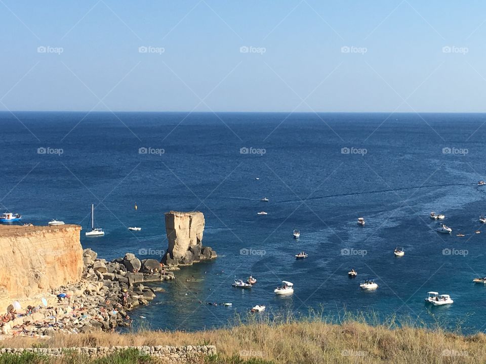 View over Porto Miggiano, Santa Cesarea, Italy