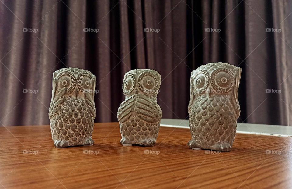 clay owls for decoration