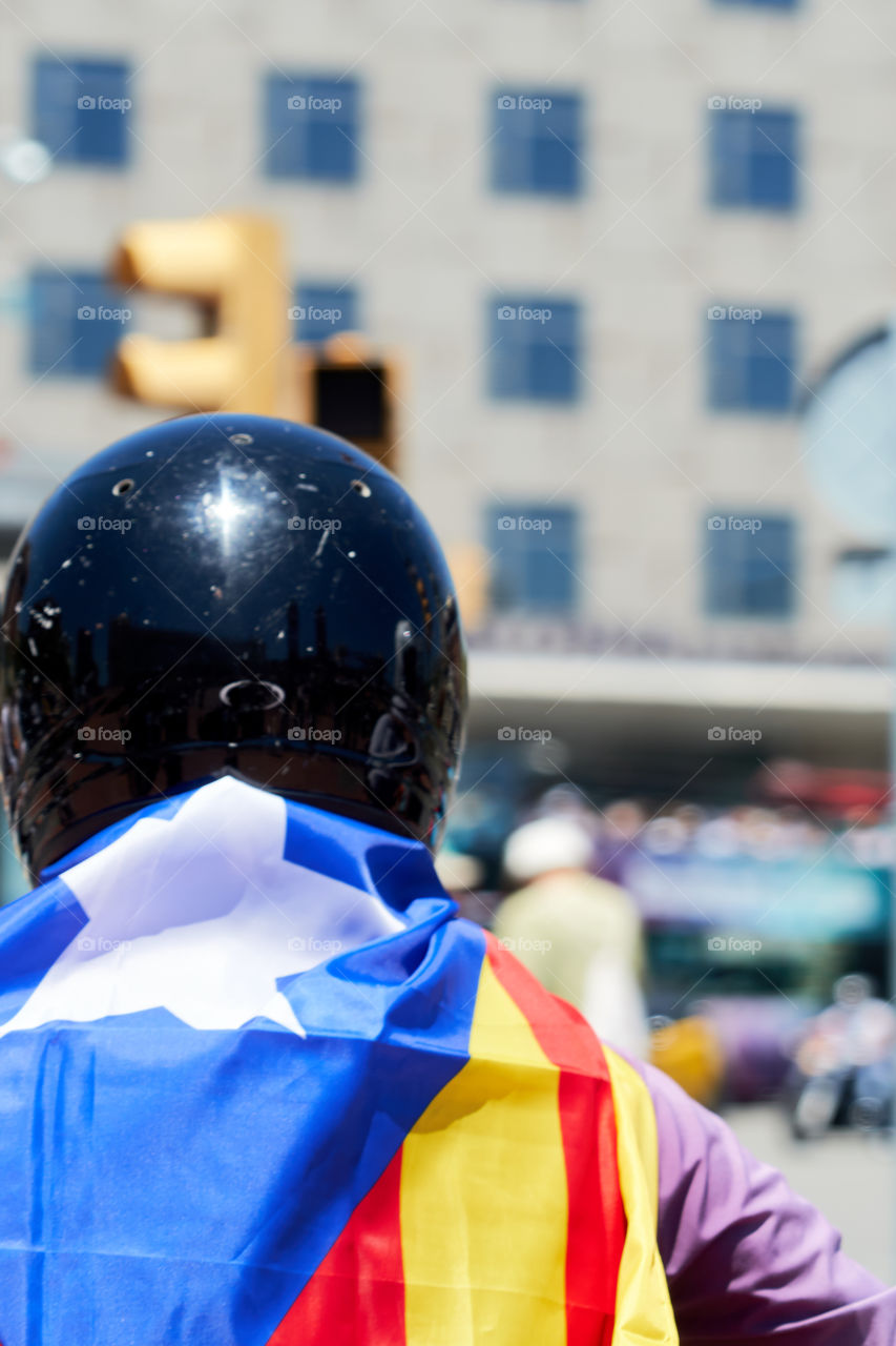 Helmet and Flag