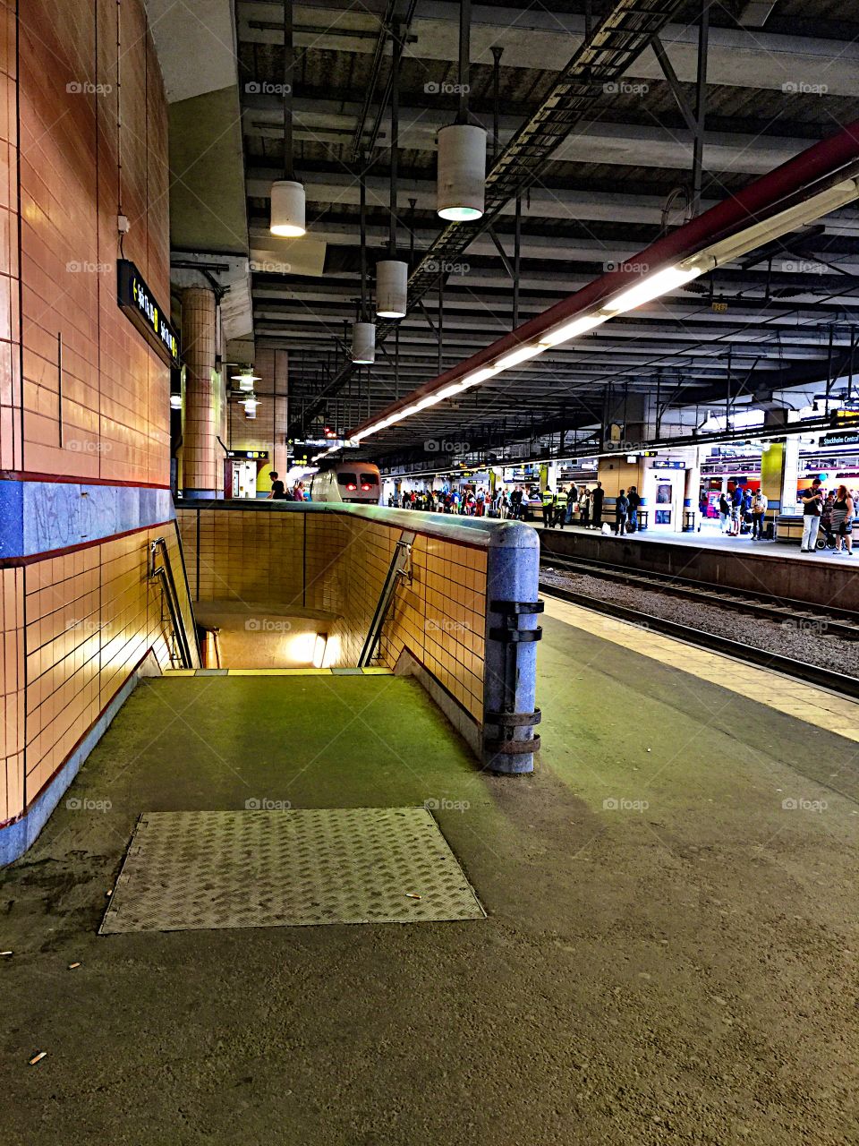 Underground and the train enters! 