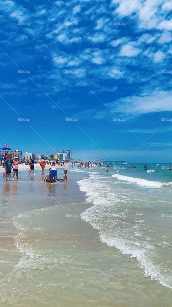 The beach and people enjoy their vacation 
