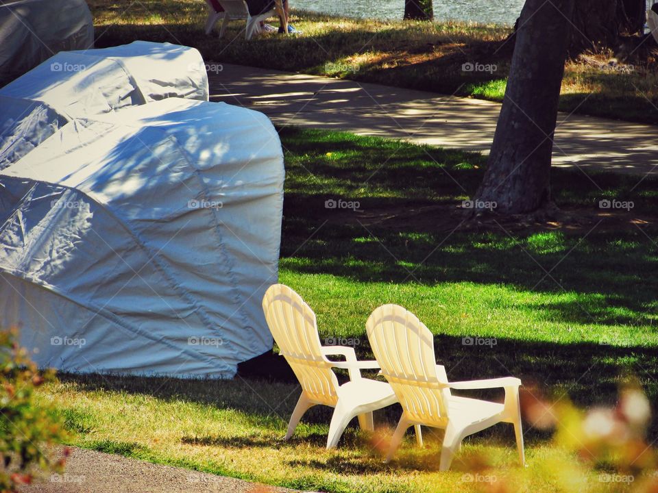 side by side at the park