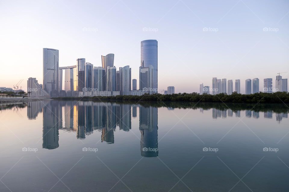 Abu Dhabi modern cityscape in the morning