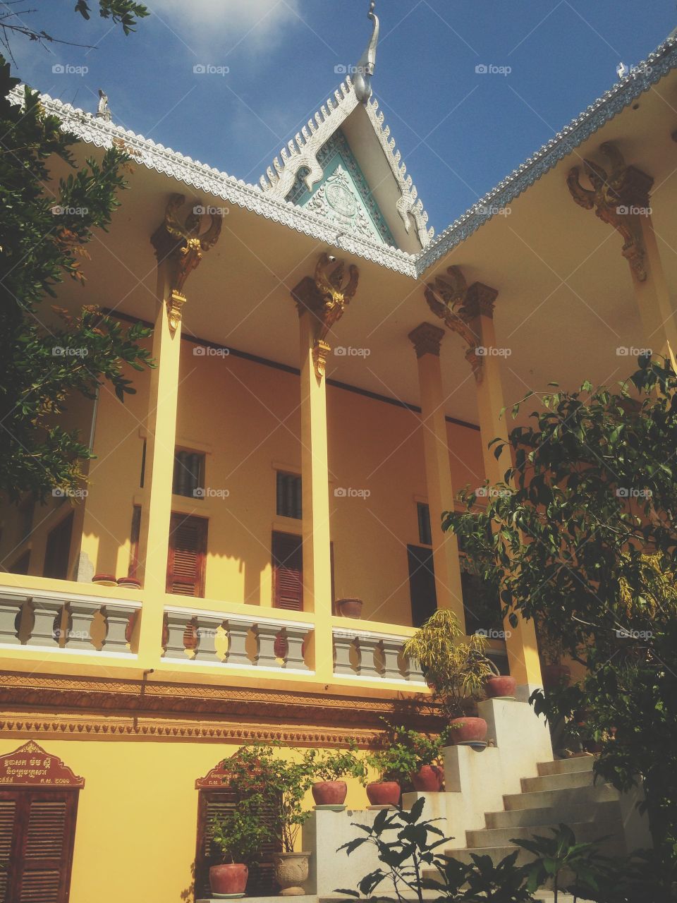 Cambodian pagoda in Phnom Penh, Wat Ounalom Pagoda