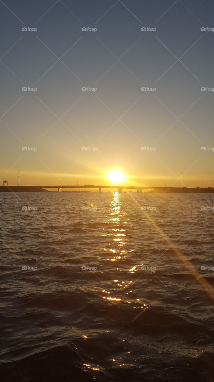 sunset on the water