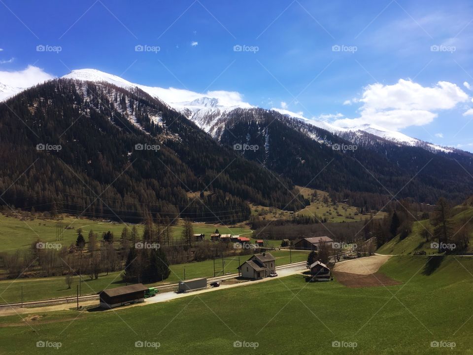 Village in mountains 