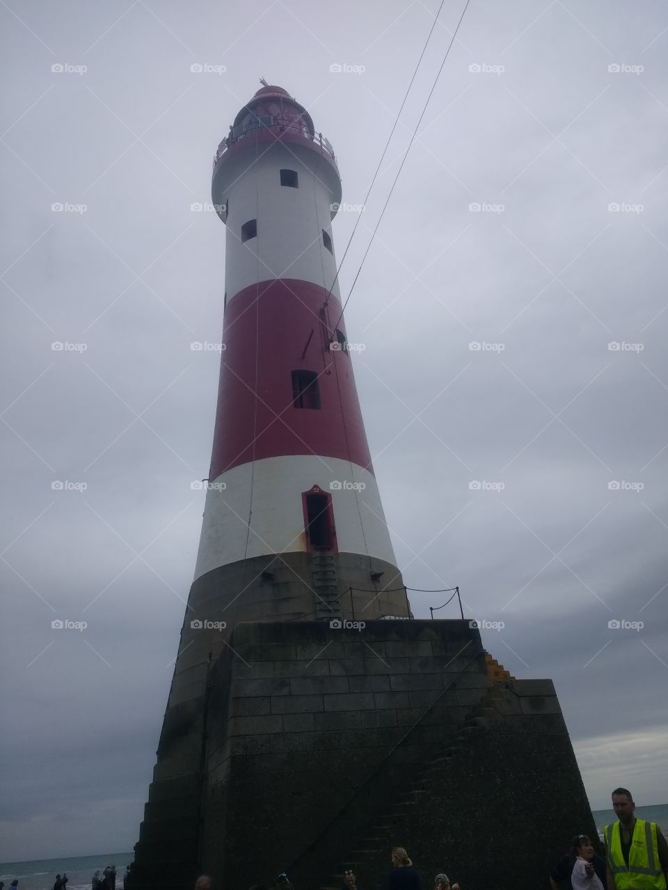 lighthouse, sea, beach, chalk, south downs , red, white, architecture