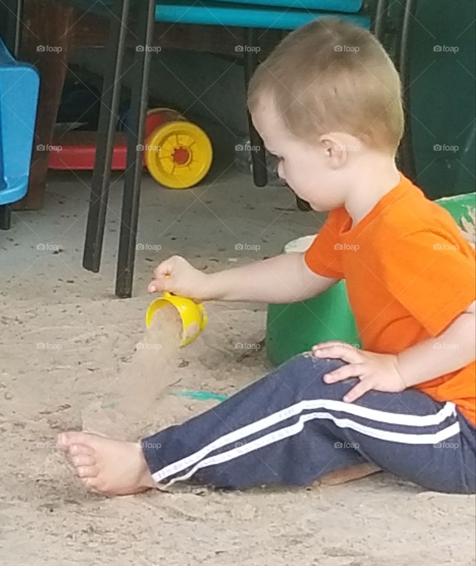 pouring sand