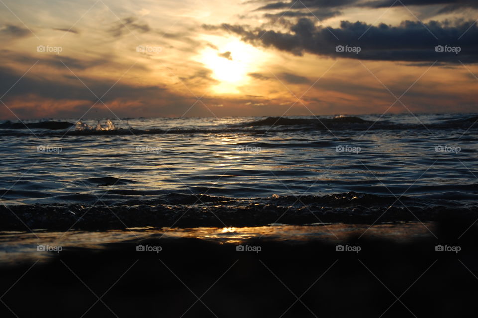 View of a baltic sea during sunset