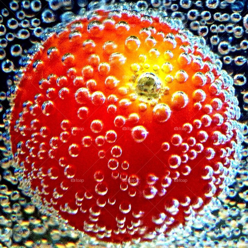 Bubbling boiling tomatoes