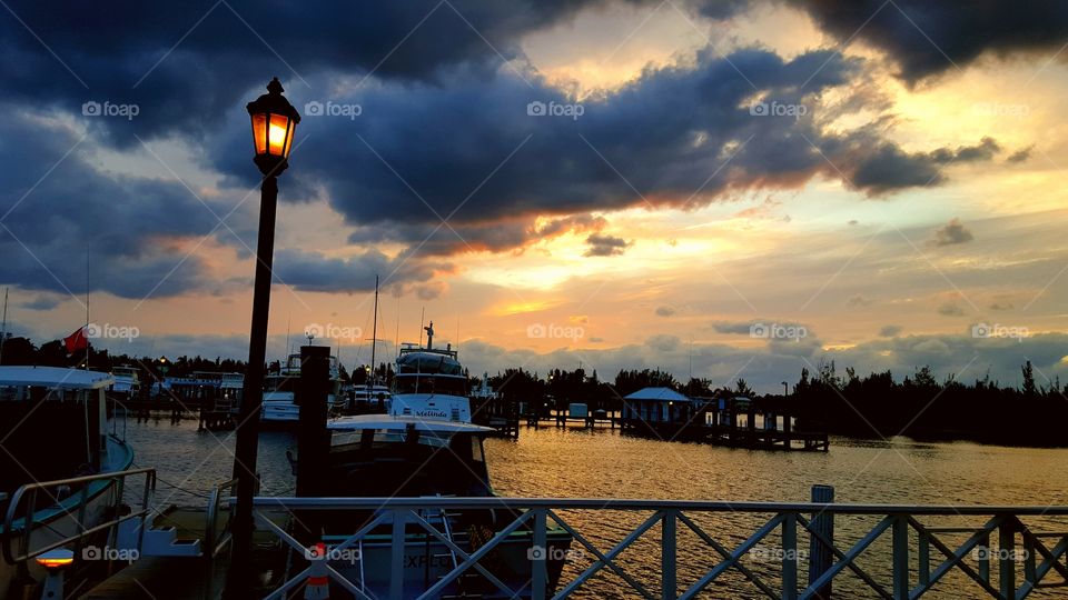 sunset at the docks