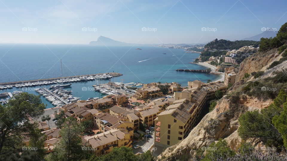 Port#seaview#mountain#boats#sky#travel)#nature