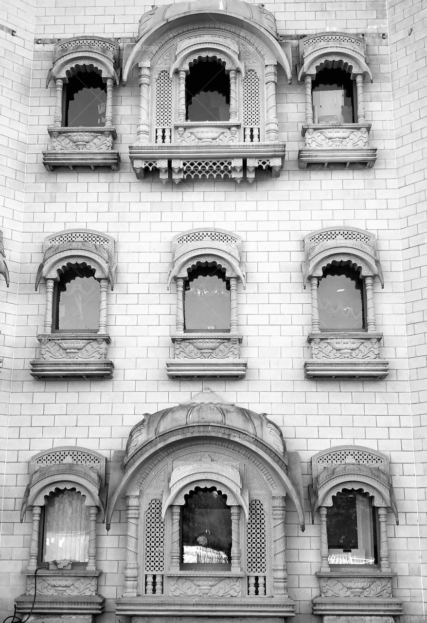 Black and white architecture.