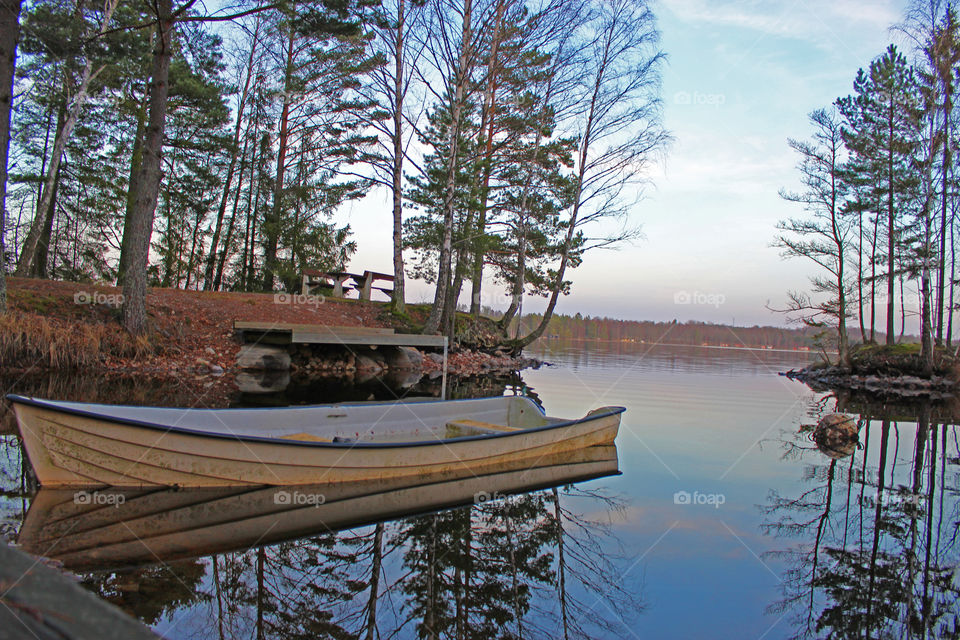 Boat at sunset