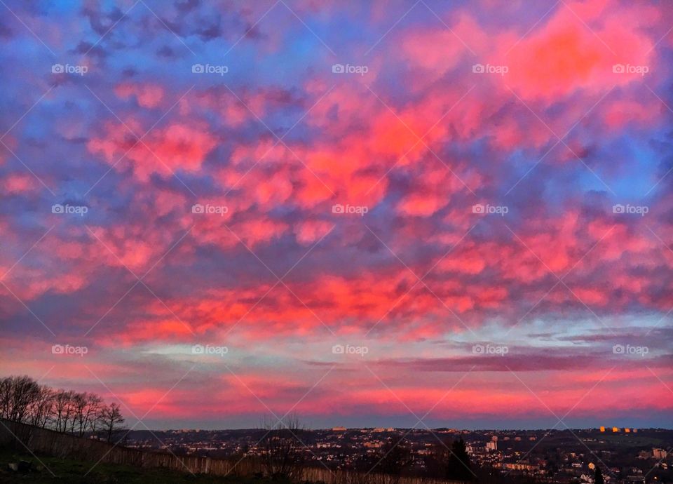 Sunrise over the town