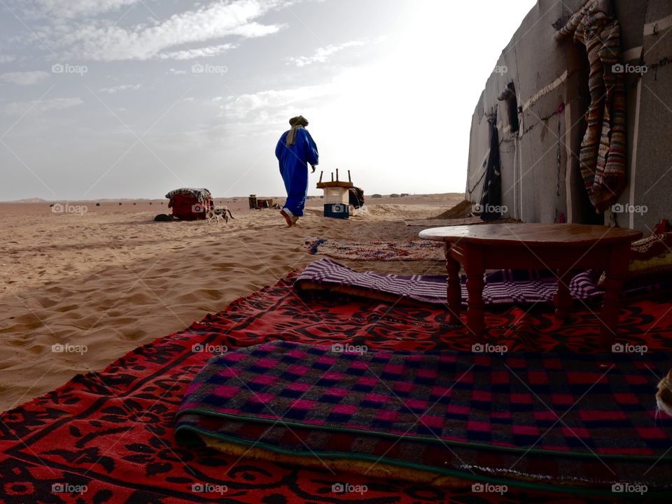 Photo of a Tuareg in a camp