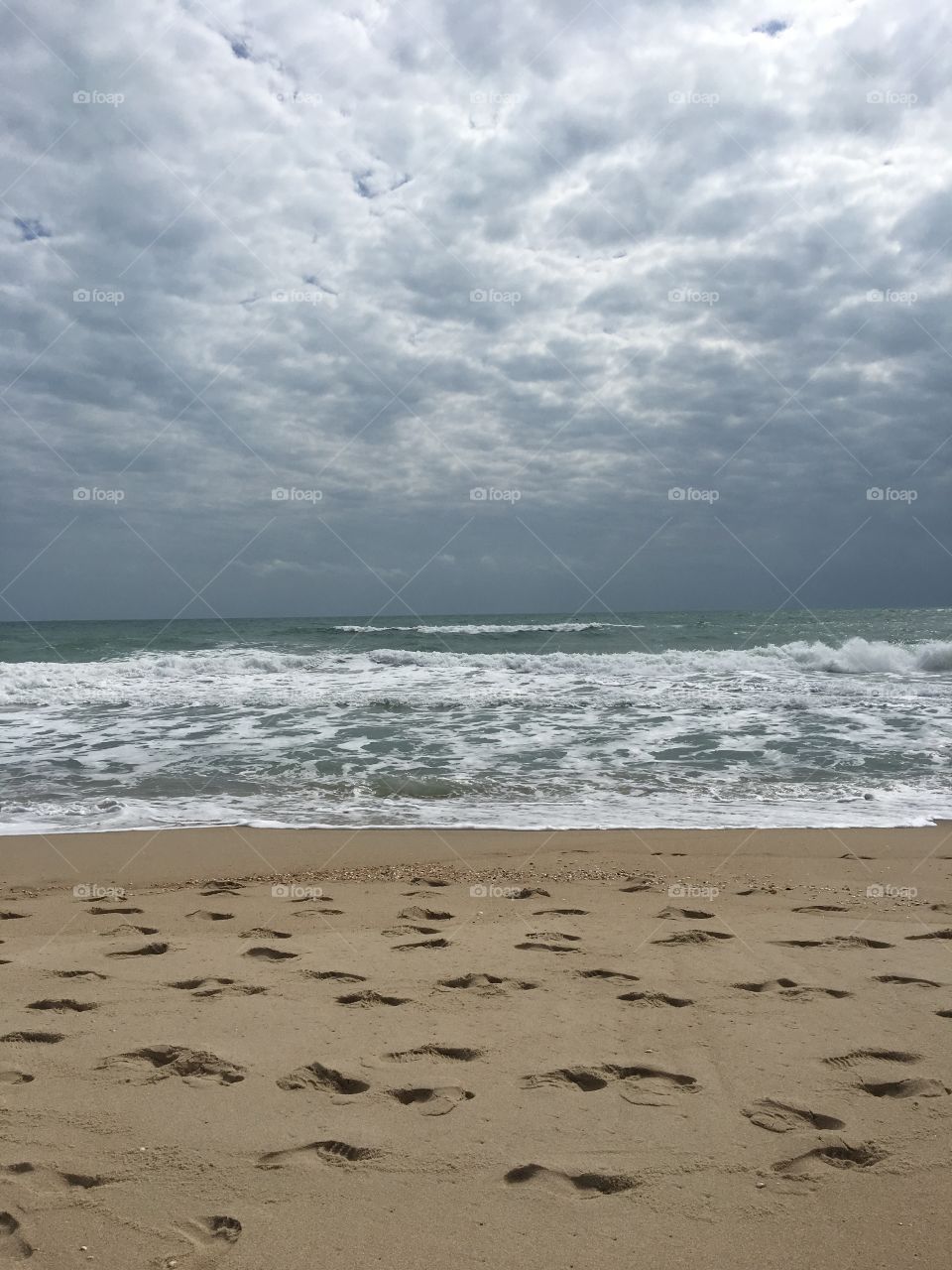 A beach on a cloudy day 