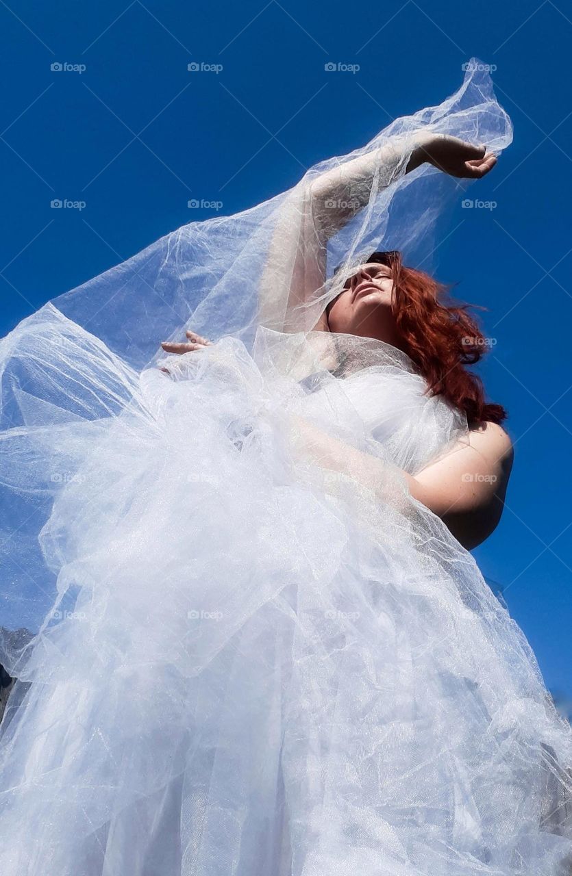 original photo of a girl enjoying the spring air