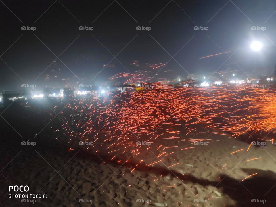 night vision of Elliott's beach