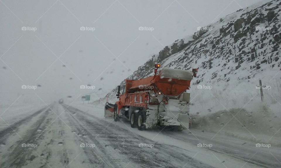 Snow Plow Plowing