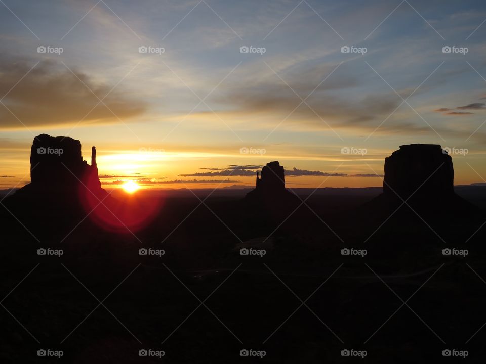 Monument Valley Sunrise. Sunrise over Monument Valley, AZ