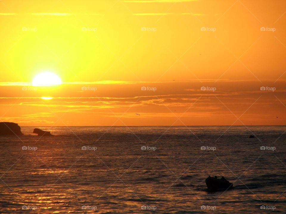 sunset in the sea Essaouira