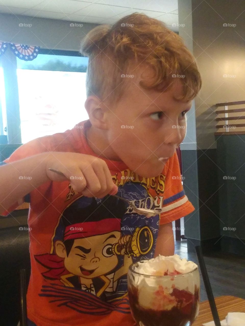 boy enjoying ice cream