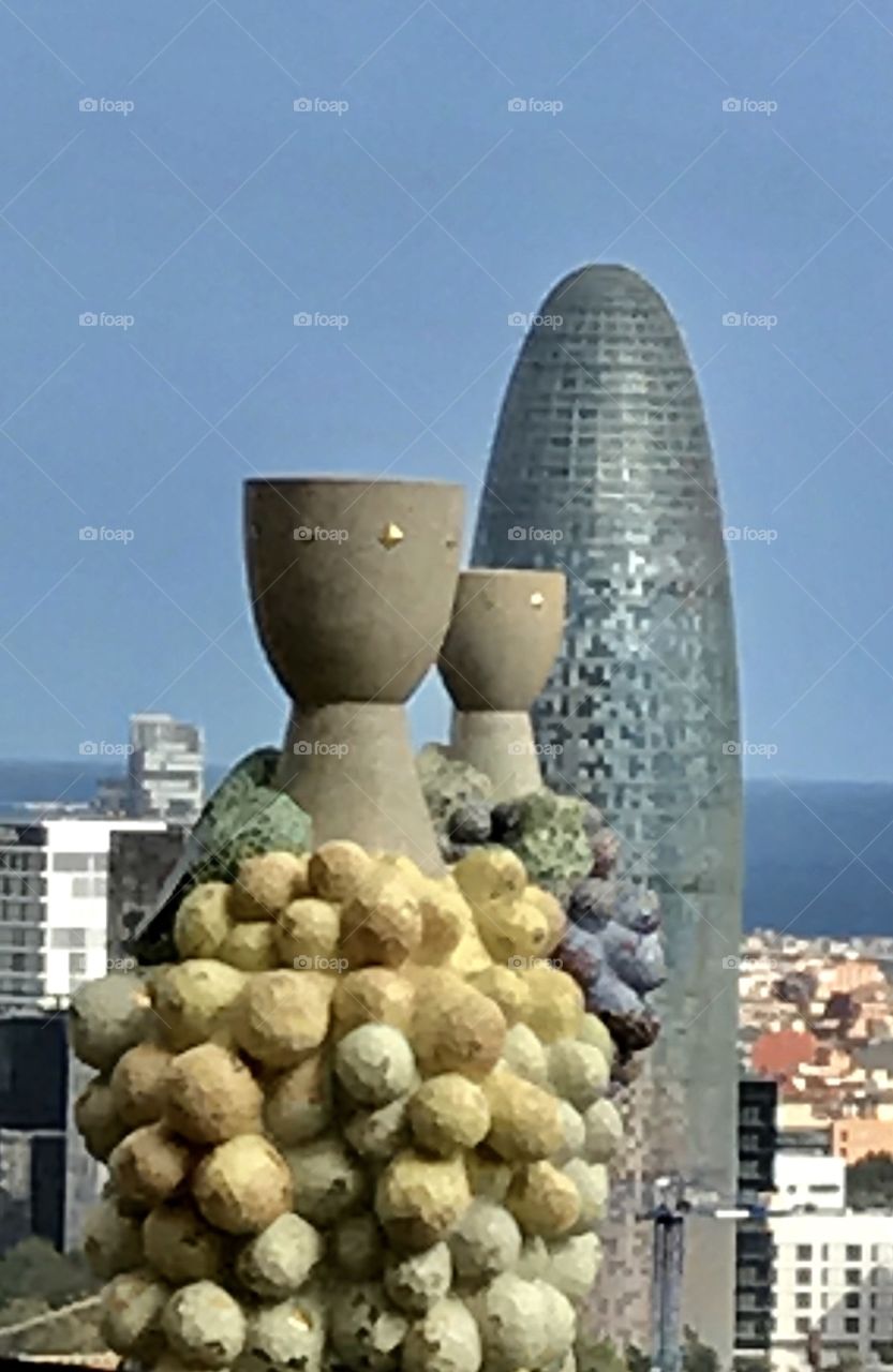 View from atop sagrada familia 