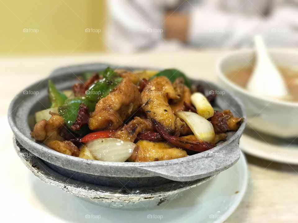 Spicy chicken pot