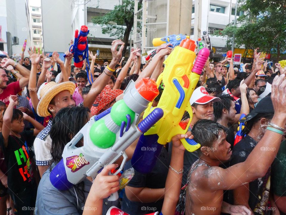 Songkran festival and water guns