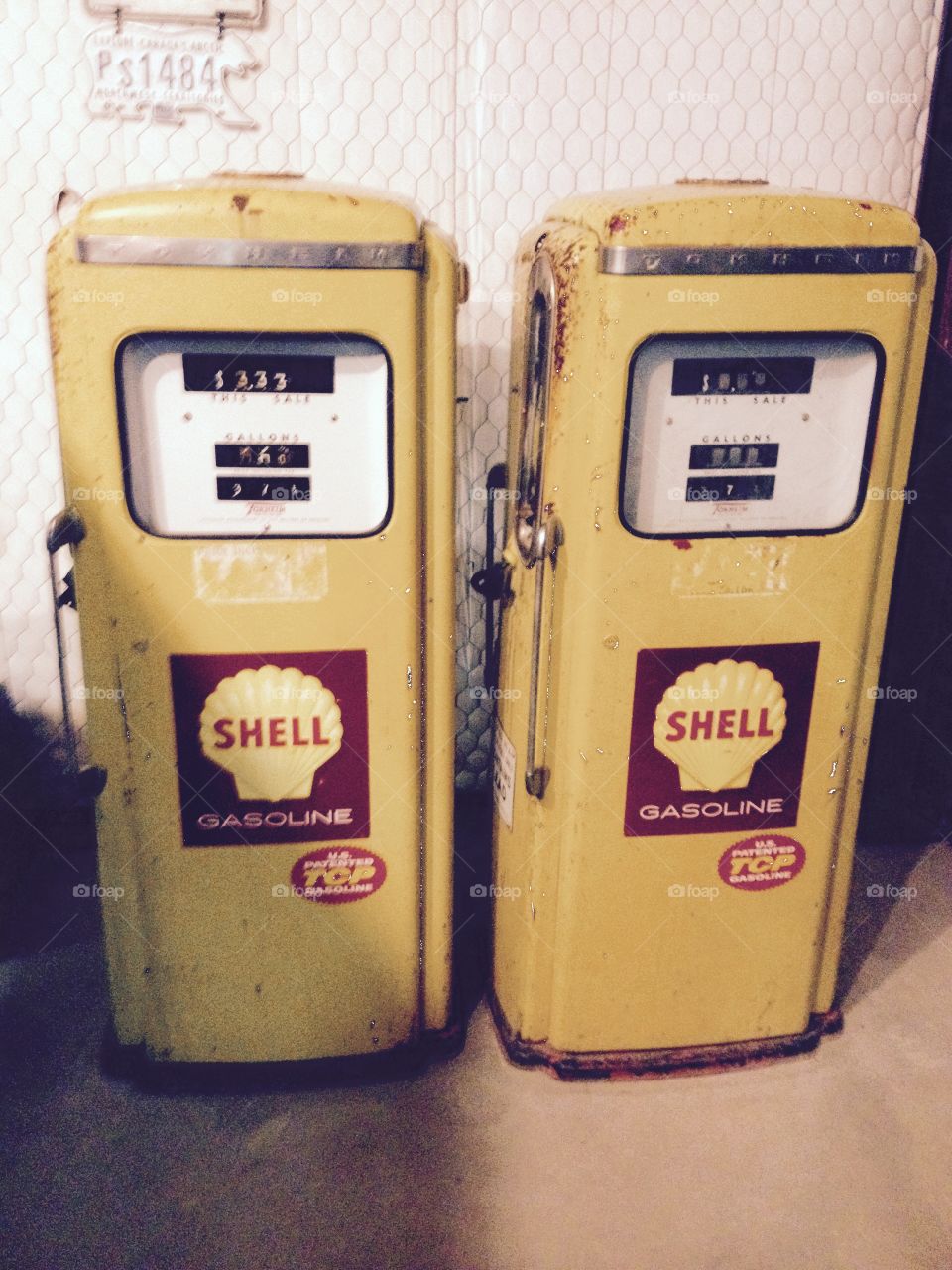 Antique gas pumps. Antique gas pumps