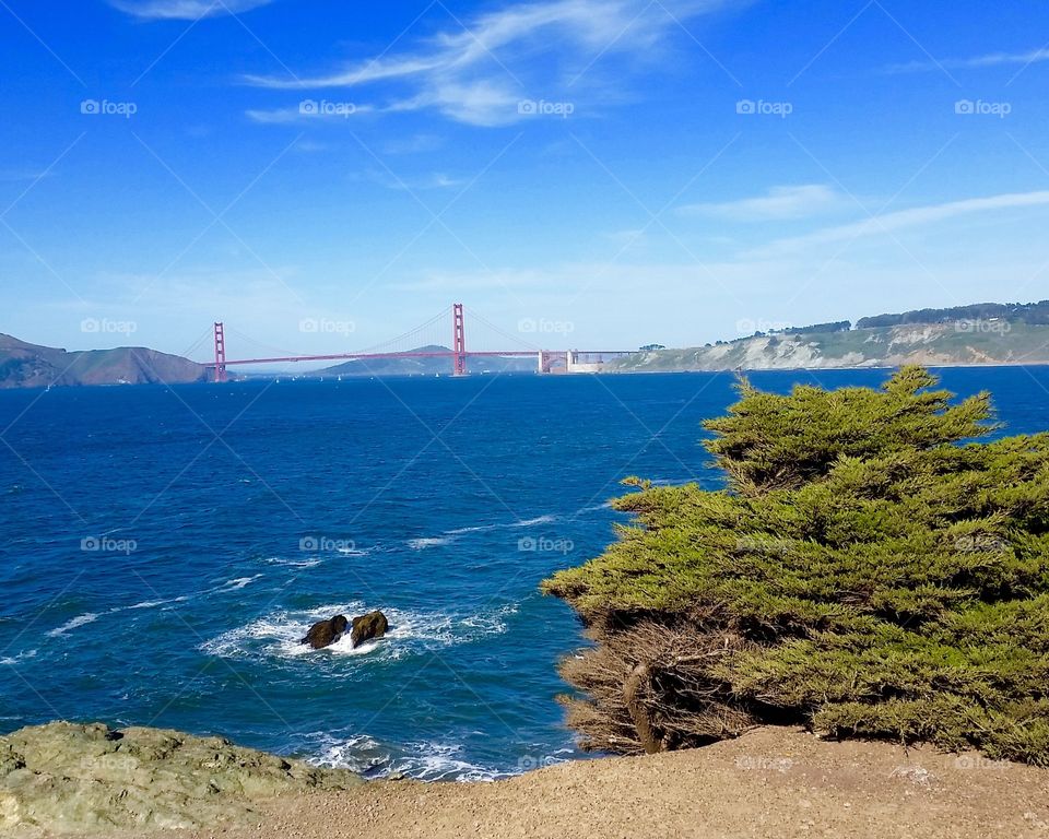 Golden Gate from a distance. Golden Gate Bridge from Eagle Point