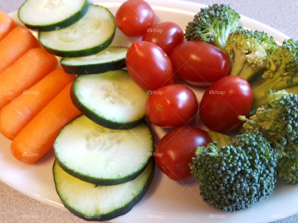 Fresh vegetable salad in plate