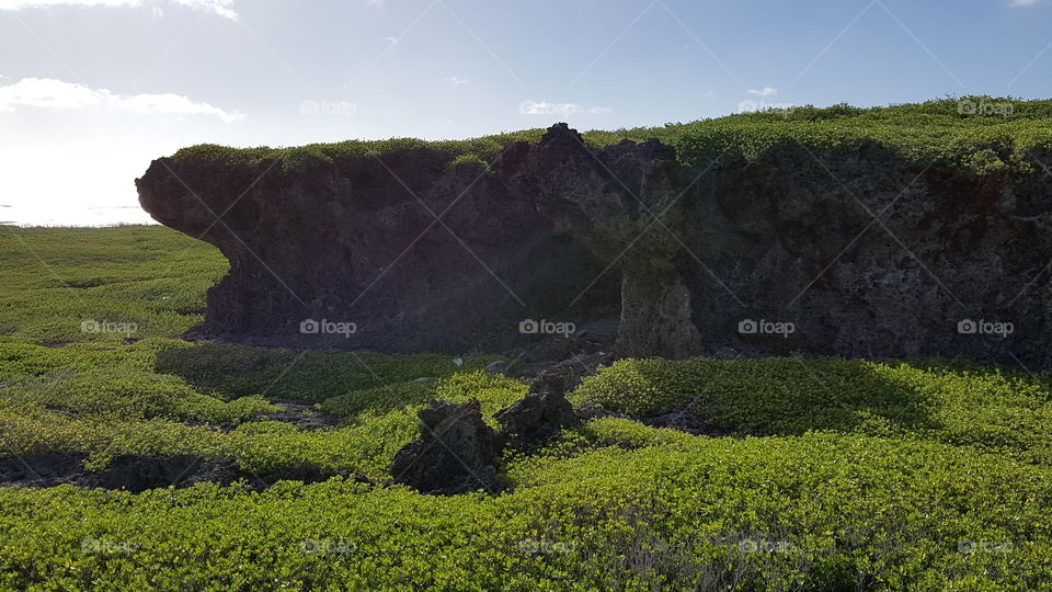 Landscape of a small island...walking distance from southern beach in Guam.