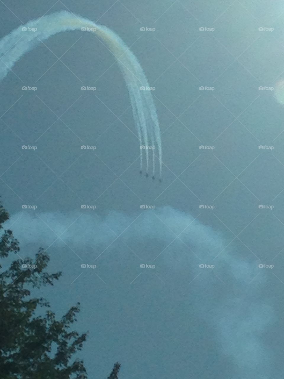 The Blue Angels flying over Brunswick Maine