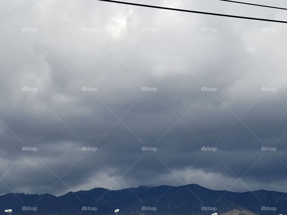 Cloudy sky over mountains